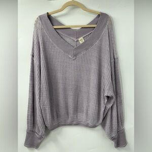 We The Free Lavender Monterey Waffle Sweater | Small